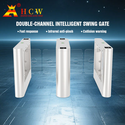 HCW IP54 Face Recognition Turnstile Gate Swing Barrier For Pedestrian Control