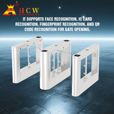 HCW IP54 Face Recognition Turnstile Gate Swing Barrier For Pedestrian Control
