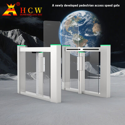 HCW Automatic Turnstile Gate with DC Brushless Motor 10mm Plexiglass Door Wings and 3-Million-Cycle Durability