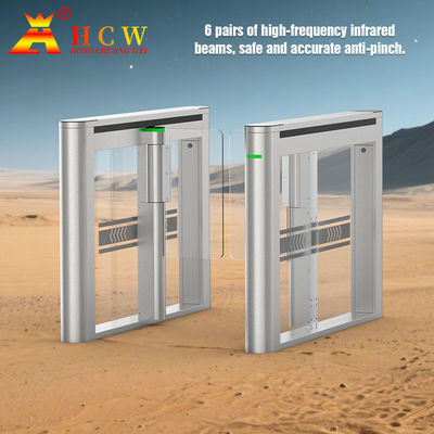 HCW Biometric Swing Turnstile Speed Gate Custom Access Control Security Systems With Brushless
