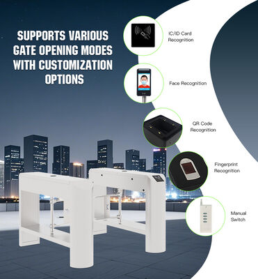 HCW Automatic Swing Barrier Turnstile Gate with 950mm Channel Width for 30–45 People/Minute and 5-Million-Cycle Lifespan