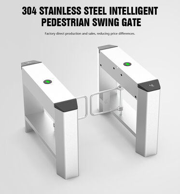 SS304 Swing Barrier Turnstile with 20W Motor Power 4 Pairs Infrared Detection and 2 Million Working Life for Entrance Control