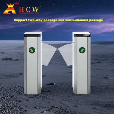 HCW Face Recognition Turnstile Security Wing Gate with 304 Stainless Steel IP42 Rating and 40W DC Brushless Motor for Pedestrian Access Control