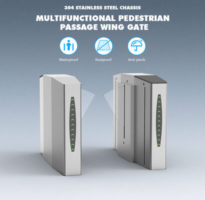 Kołowrot bramkowy HCW Wing z silnikiem bezszczotkowym DC 40W, interfejs RS485/RS232 i kołowrot bramkowy klapowy z interfejsem RS485/RS232