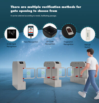 HCW High-capacity Swing Barrier Turnstile with Intelligent Recognition and Triple Anti Pinch Protection for secure access control.